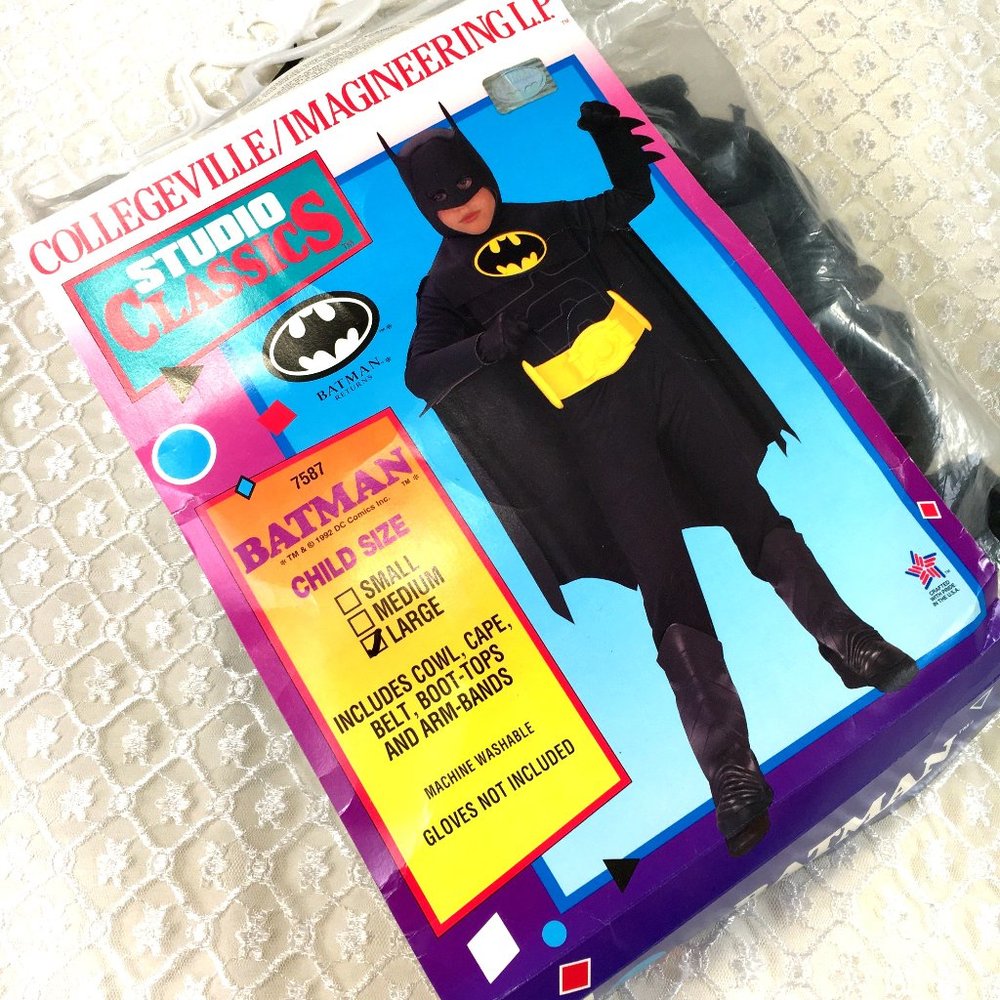 Batman Collectible Child Costume Lrg '92 Vtg Studio Classics NOS NWT